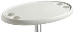 Hvidt ovalt bord 762 x 457 mm